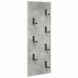 vidaXL Appendiabiti a muro Grigio cemento 30 x 1.5 x 80 cm