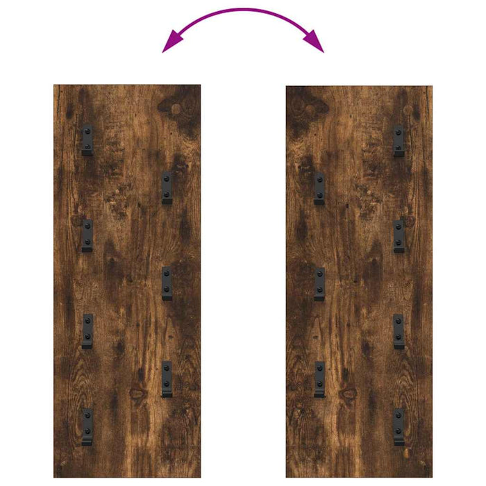 Appendiabiti a muro Rovere fumo 30 x 1.5 x 80 cm 874471