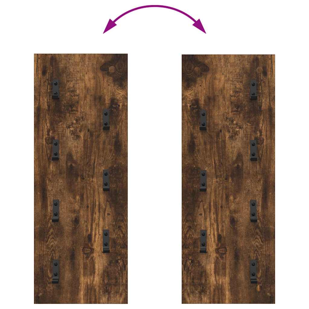 vidaXL Appendiabiti a muro Rovere fumo 30 x 1.5 x 80 cm