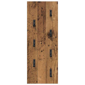vidaXL Appendiabiti a muro Legno vecchio 30 x 1.5 x 80 cm