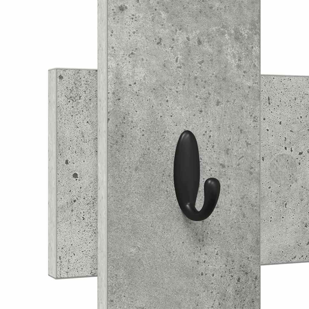Appendiabiti a muro Grigio cemento 60 x 3 x 82 cm 874478