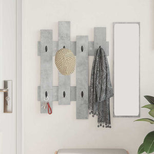 Appendiabiti a muro Grigio cemento 60 x 3 x 82 cm 874478