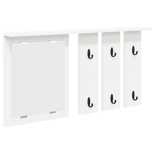 vidaXL Appendiabiti a muro Bianco 85 x 10 x 45 cm Legno multistrato