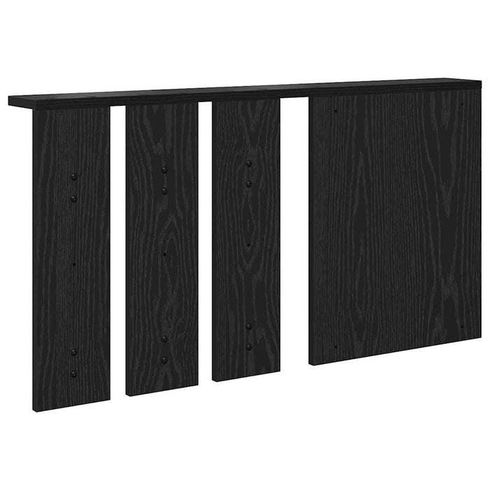vidaXL Appendiabiti a muro con lo scaffale Rovere nero 85 x 10 x 45 cm