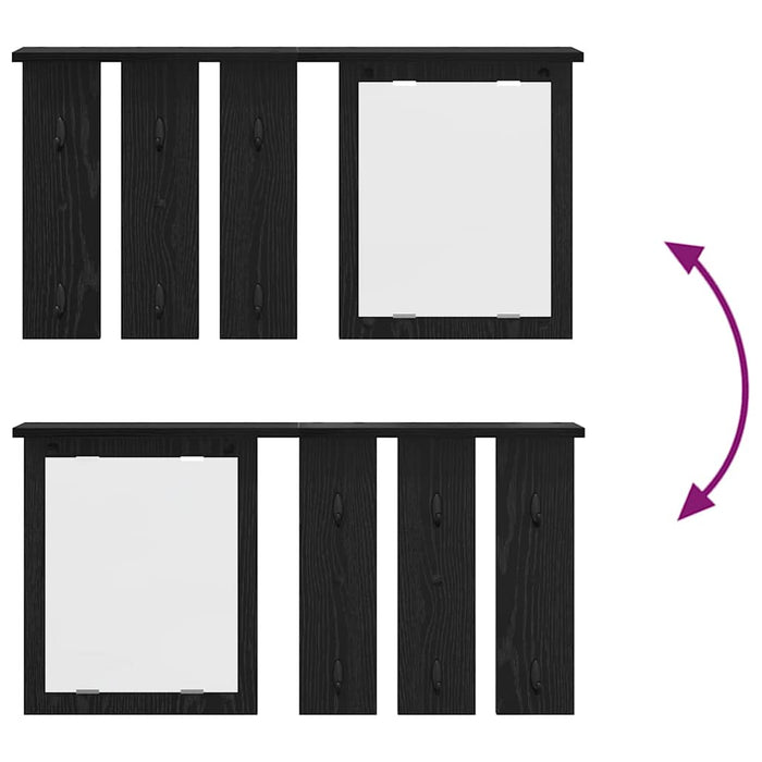 Appendiabiti a muro con lo scaffale Rovere nero 85 x 10 x 45 cm 874484