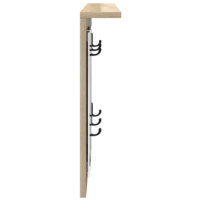 Appendiabiti a muro con specchio-Attaccapanni con specchio rovere sonoma 85 x 10 x 45 cm