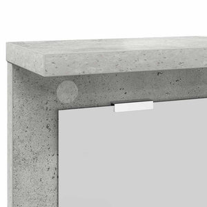 Appendiabiti a muro con specchio Grigio cemento 85 x 10 x 45 cm 874486