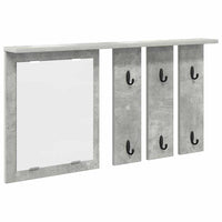 Appendiabiti a muro con specchio Grigio cemento 85 x 10 x 45 cm 874486