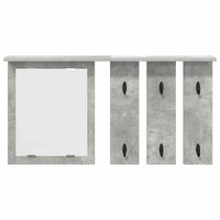Appendiabiti a muro con specchio Grigio cemento 85 x 10 x 45 cm 874486