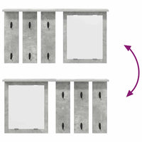 Appendiabiti a muro con specchio Grigio cemento 85 x 10 x 45 cm 874486