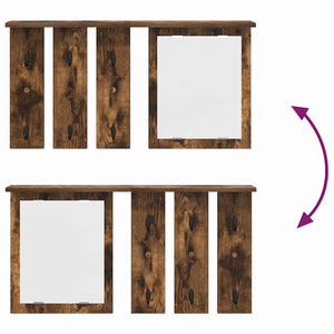 Appendiabiti a muro con lo scaffale Rovere fumo 85 x 10 x 45 cm 874487