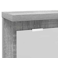 vidaXL Appendiabiti a muro con specchio Grigio sonoma 85 x 10 x 45 cm