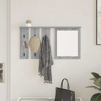 vidaXL Appendiabiti a muro con specchio Grigio sonoma 85 x 10 x 45 cm