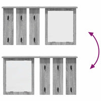 vidaXL Appendiabiti a muro con specchio Grigio sonoma 85 x 10 x 45 cm