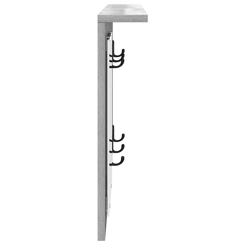 Appendiabiti a muro con specchio-Attaccapanni con specchio Grigio sonoma 85 x 10 x 45 cm
