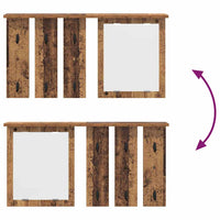 Appendiabiti a muro con specchio Legno vecchio 85 x 10 x 45 cm 874489