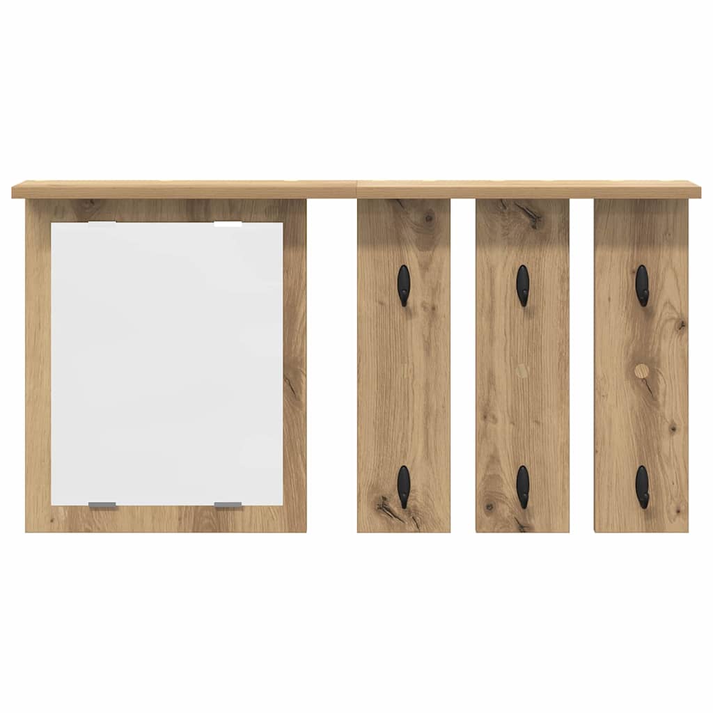 Appendiabiti a muro rovere artigianale 85 x 10 x 45 cm 874490