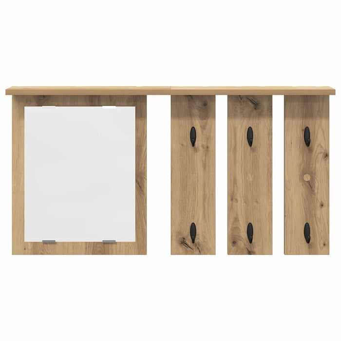vidaXL Appendiabiti a muro rovere artigianale 85 x 10 x 45 cm
