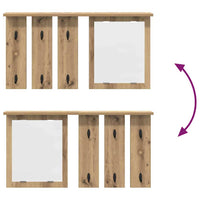 Appendiabiti a muro rovere artigianale 85 x 10 x 45 cm 874490