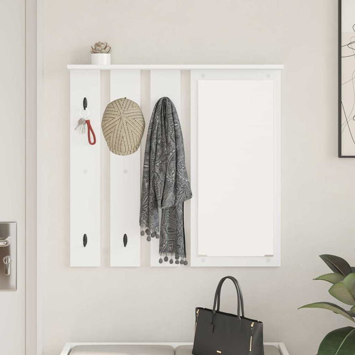 Appendiabiti a muro Bianco 84 x 10 x 80 cm Legno multistrato 874491