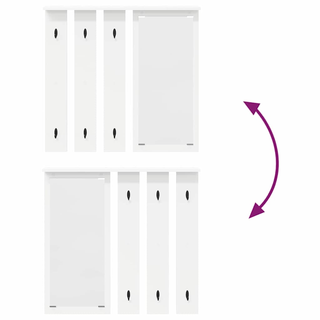 Appendiabiti a muro Bianco 84 x 10 x 80 cm Legno multistrato 874491