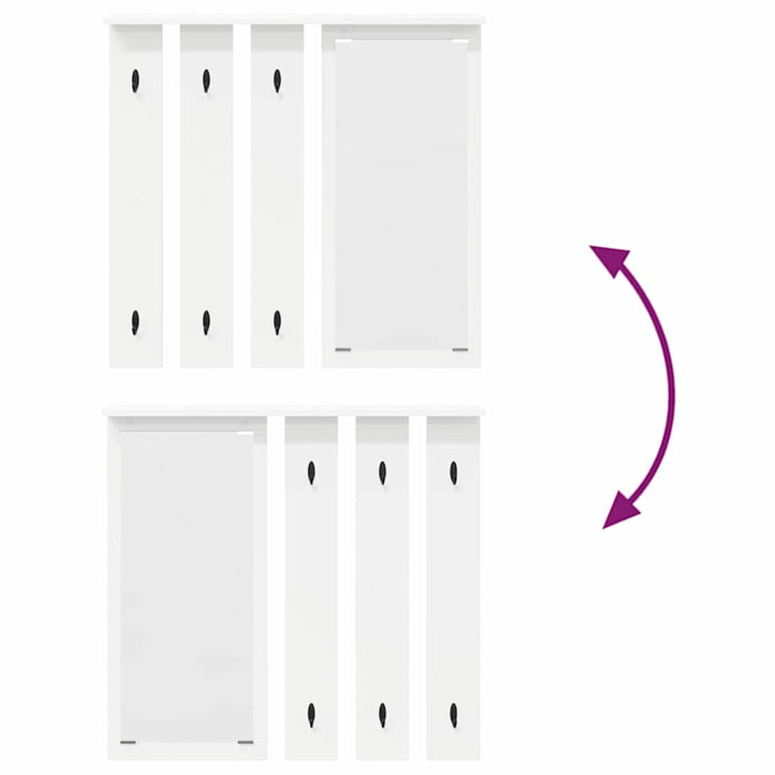 vidaXL Appendiabiti a muro Bianco 84 x 10 x 80 cm Legno multistrato