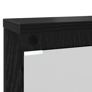 Appendiabiti a muro con lo scaffale Rovere nero 84 x 10 x 80 cm 874492