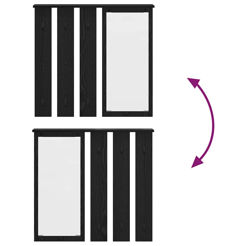 vidaXL Appendiabiti a muro con lo scaffale Rovere nero 84 x 10 x 80 cm