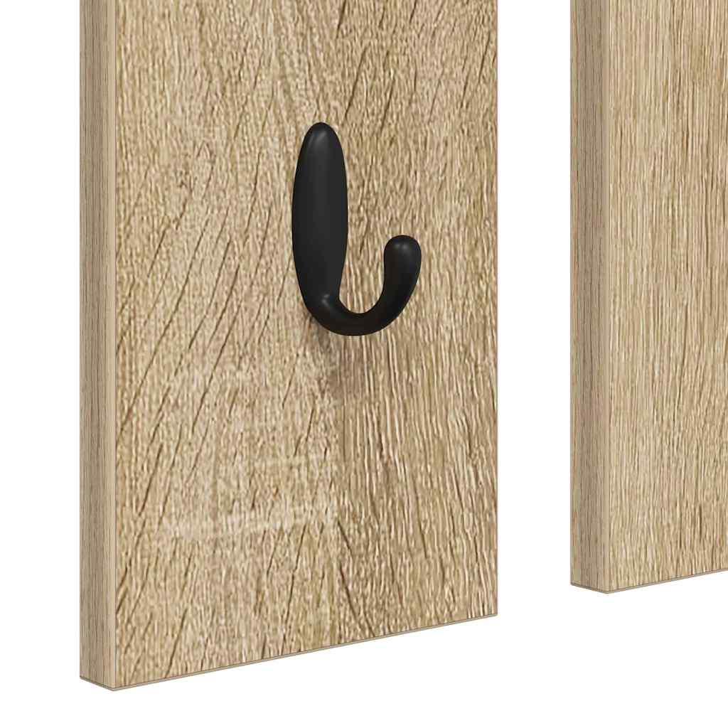 vidaXL Appendiabiti a muro con specchio rovere sonoma 84 x 10 x 80 cm