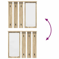 Appendiabiti a muro con specchio rovere sonoma 84 x 10 x 80 cm 874493