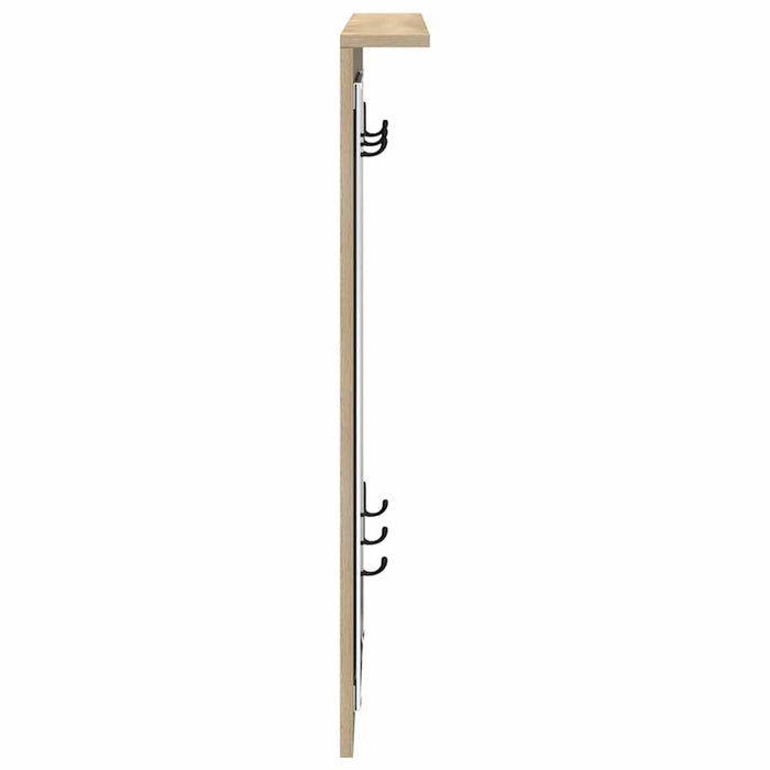 Appendiabiti a muro con specchio rovere sonoma 84 x 10 x 80 cm 874493