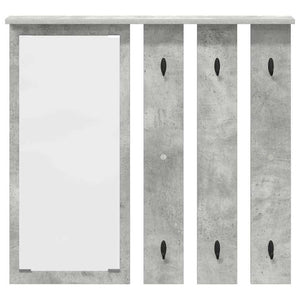 Appendiabiti a muro con specchio Grigio cemento 84 x 10 x 80 cm 874494