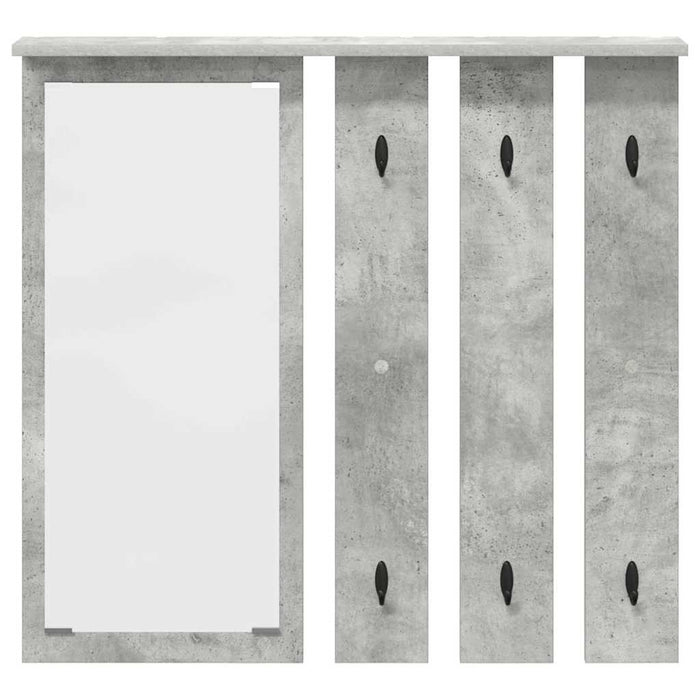 Appendiabiti a muro con specchio Grigio cemento 84 x 10 x 80 cm 874494