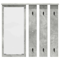 Appendiabiti a muro con specchio-Attaccapanni con specchio Grigio cemento 84 x 10 x 80 cm