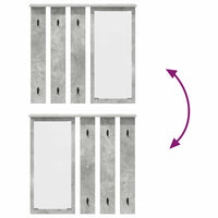 Appendiabiti a muro con specchio Grigio cemento 84 x 10 x 80 cm 874494