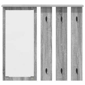 Appendiabiti a muro con specchio-Attaccapanni con specchio Grigio sonoma 84 x 10 x 80 cm