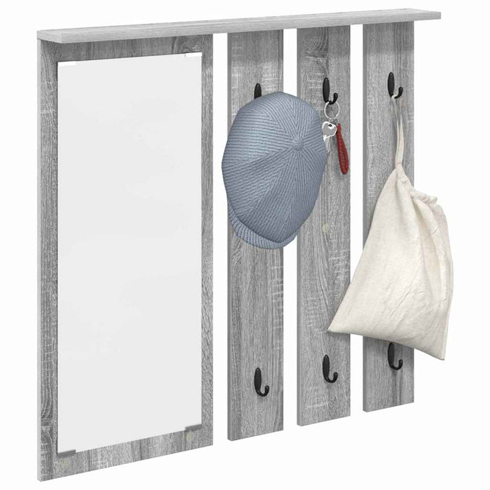 Appendiabiti a muro con specchio Grigio sonoma 84 x 10 x 80 cm 874496