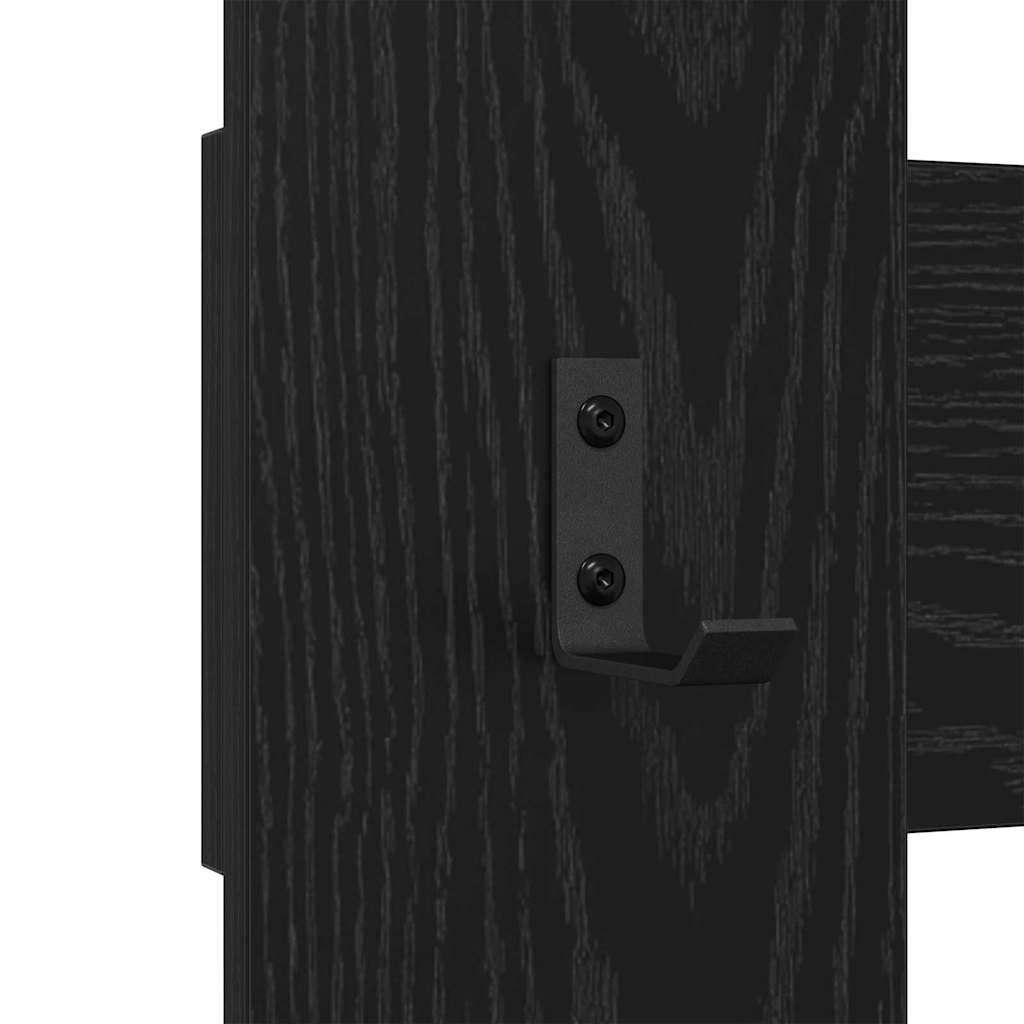 vidaXL Appendiabiti a muro Rovere nero 65 x 3 x 100 cm