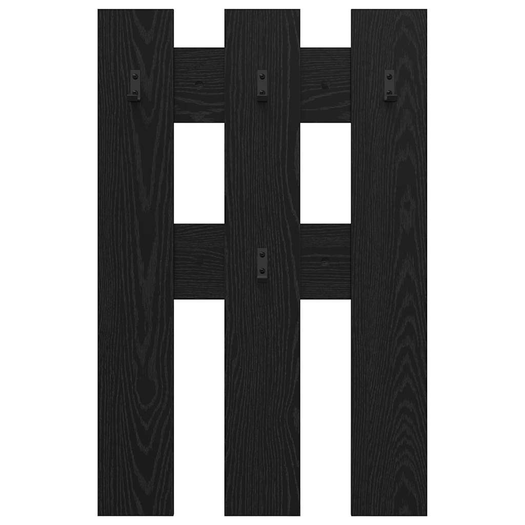 vidaXL Appendiabiti a muro Rovere nero 65 x 3 x 100 cm