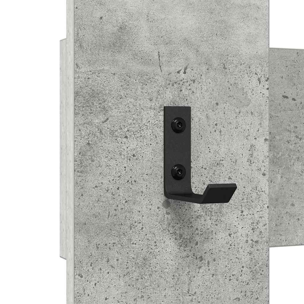 vidaXL Appendiabiti a muro Grigio cemento 65 x 3 x 100 cm