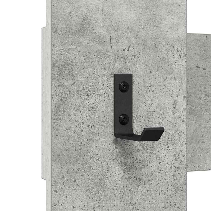 vidaXL Appendiabiti a muro Grigio cemento 65 x 3 x 100 cm