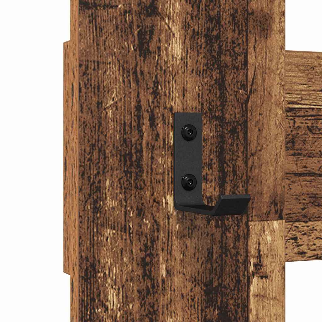 vidaXL Appendiabiti a muro Legno vecchio 65 x 3 x 100 cm