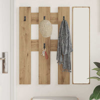 vidaXL Appendiabiti a muro rovere artigianale 65 x 3 x 100 cm