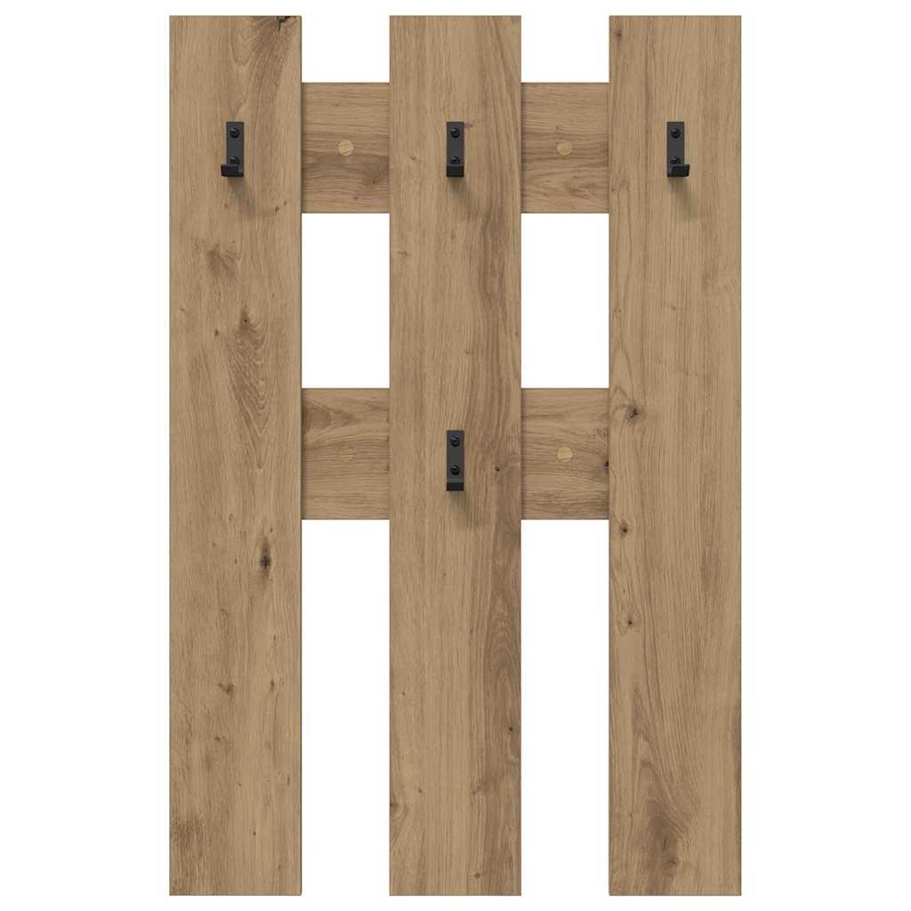 Appendiabiti a muro rovere artigianale 65 x 3 x 100 cm 874506