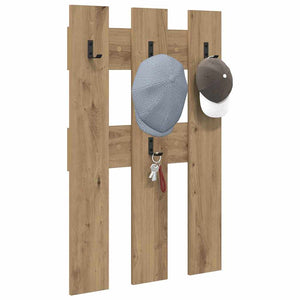 vidaXL Appendiabiti a muro rovere artigianale 65 x 3 x 100 cm