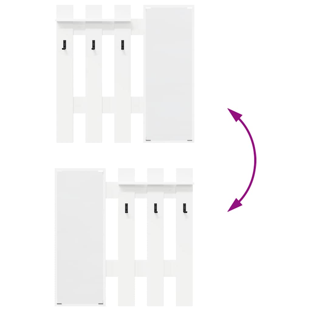 Appendiabiti a muro Bianco 100 x 10 x 100 cm Legno multistrato 874507