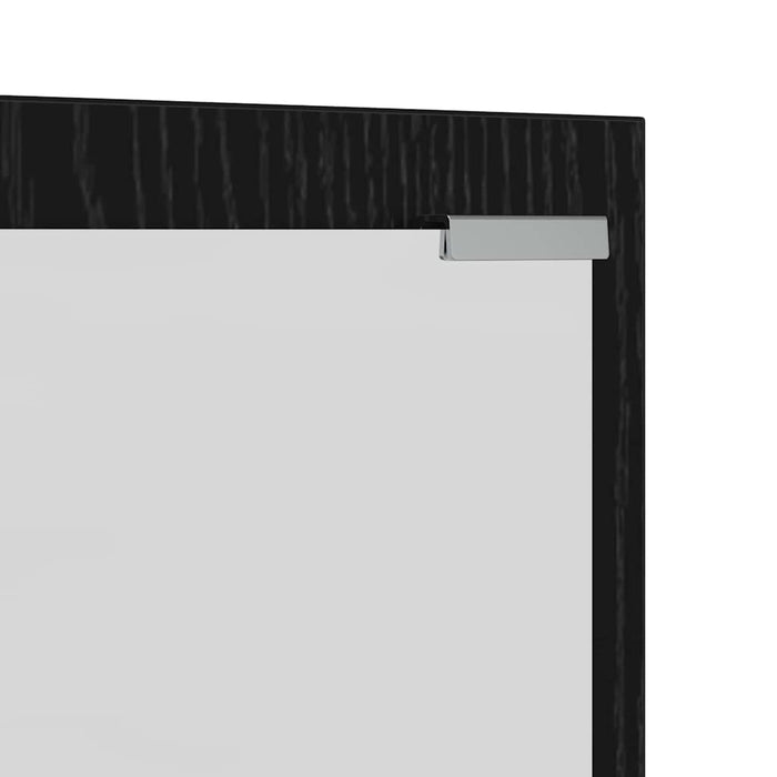 Appendiabiti a muro con specchio Rovere Nero 100 x 10 x 100 cm 874508