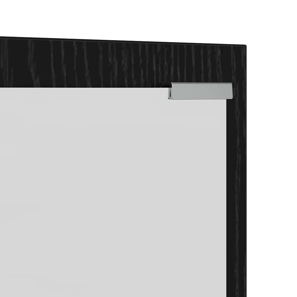 vidaXL Appendiabiti a muro con specchio Rovere Nero 100 x 10 x 100 cm