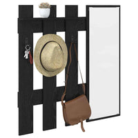 vidaXL Appendiabiti a muro con specchio Rovere Nero 100 x 10 x 100 cm