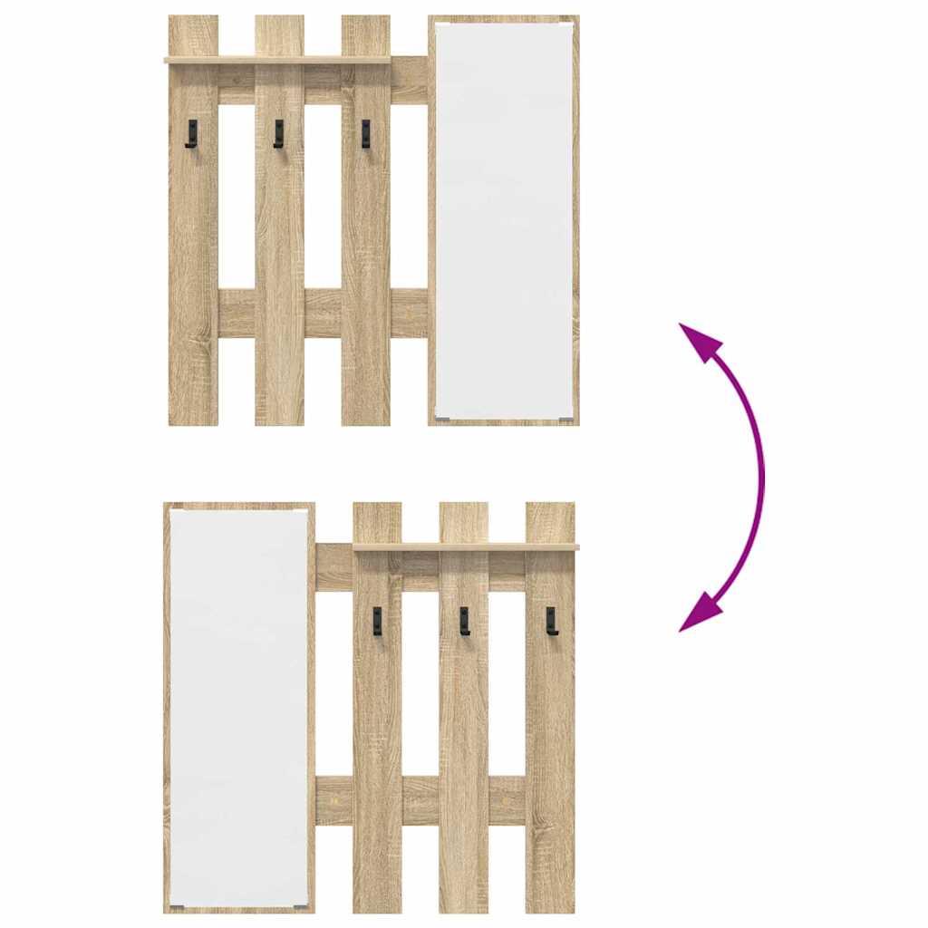 Appendiabiti a muro Rovere Sonoma 100 x 10 x 100 cm 874509